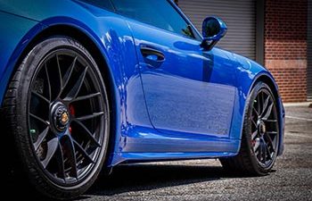Blue Porsche with ceramic coating